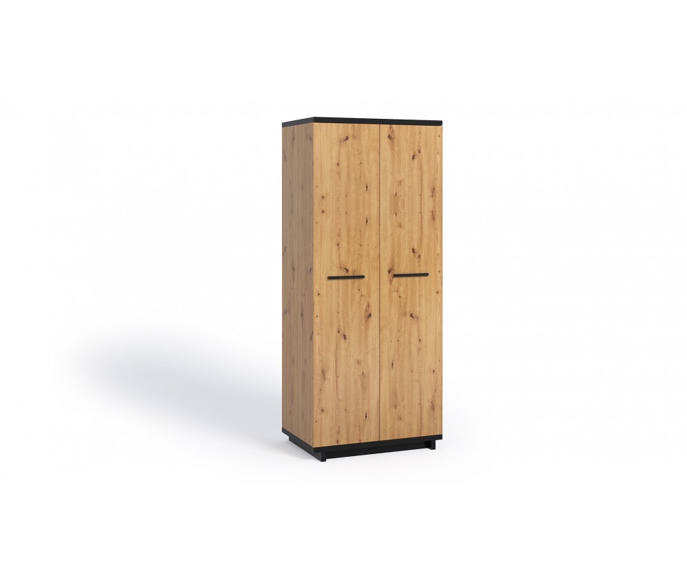 Szafa Ive 2D Czarny Mat/Dąb Artisan