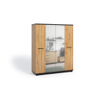 Szafa Ive 4D Czarny Mat/Dąb Artisan