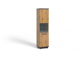 Witryna Ive 50 Czarny Mat/Dąb Artisan