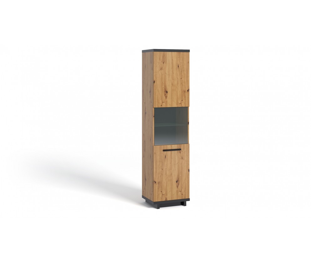 Witryna Ive 50 Czarny Mat/Dąb Artisan