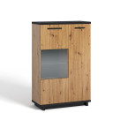 Witryna Ive 90 Czarny Mat/Dąb Artisan