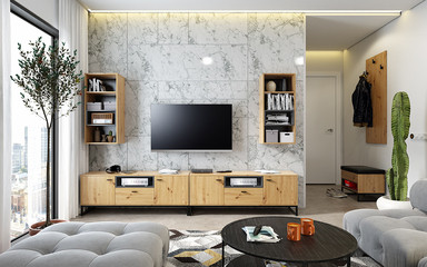 System Leri Dąb Artisan/Czarny Mat