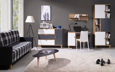 System Nome Biały/Dąb Złoty/Grafit