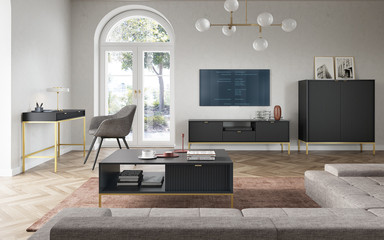 System Viva Czarny mat/Złoty stelaż