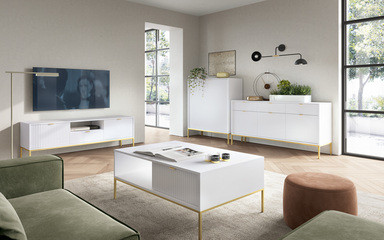 System Viva Biały mat/Złoty stelaż