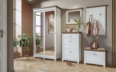 System Evora do przedpokoju Biały Abiskoash/Dąb Lefkas